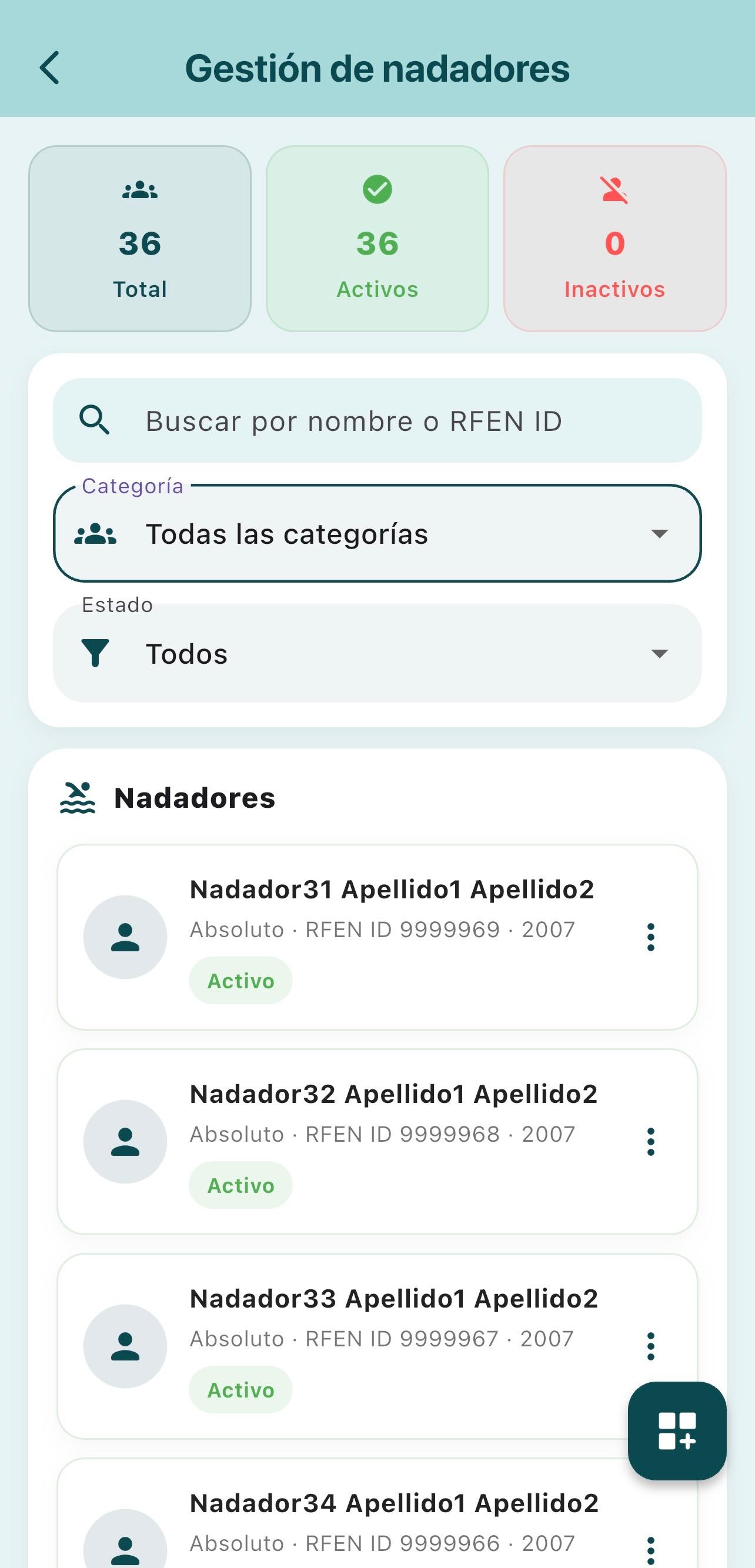 Gestión Admin SwimHub